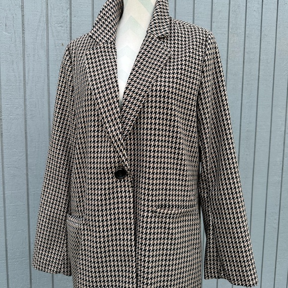 Sanctuary Taupe, Black and White Houndstooth Duster Coat - Picture 3 of 9